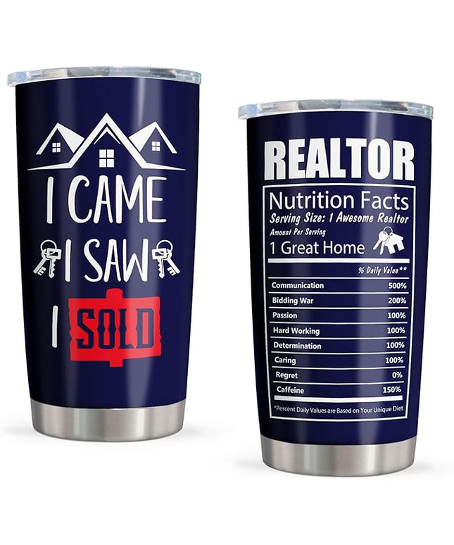 Realtor Gifts - Real Estate Agent & Closing Gifts for Women & Men, Realtor Supplies - 20oz Tumbler