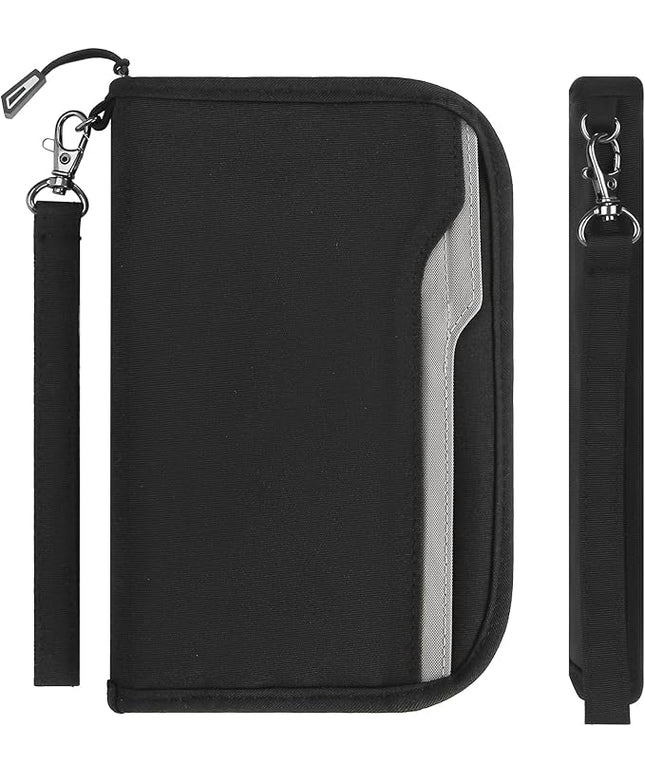 ZOPPEN Passport Holder Family RFID Passport Wallet, Passport Holder Women/Men, Travel Wallet Documents Organizer Zipper Case with Removable Wristlet Strap, Travel Essentials for Flying
