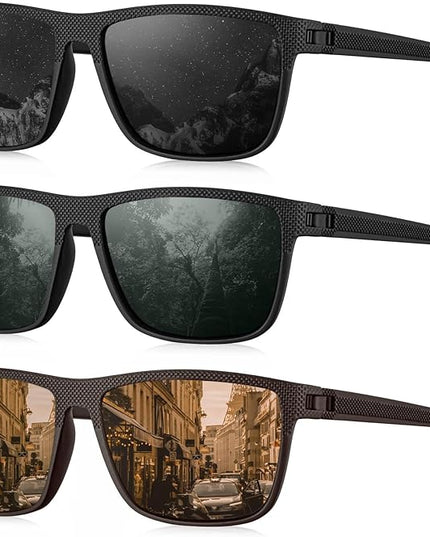 KALIYADI Polarized Sunglasses for Men, Lightweight Sun Glasses with UV Protection for Driving Fishing Golf