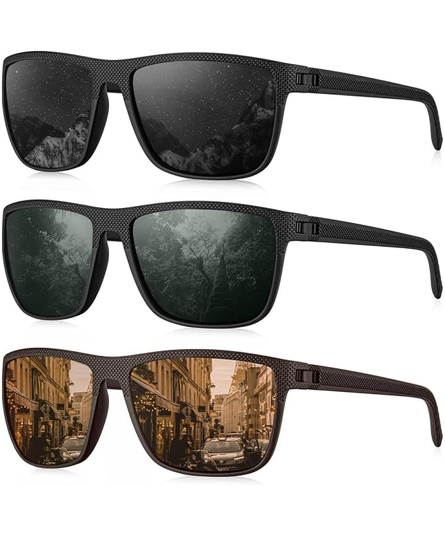 KALIYADI Polarized Sunglasses for Men, Lightweight Sun Glasses with UV Protection for Driving Fishing Golf