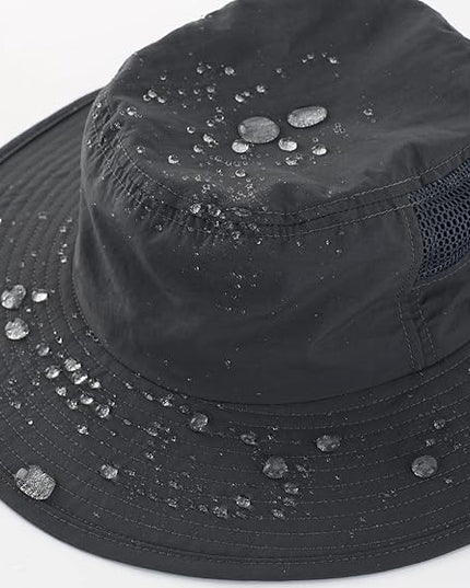 Home Prefer UPF50+ Mens Sun Hat Wide Brim Fishing Hat Womens UV Protection Cap Breathable Mesh Safari Gardening Bucket Hat