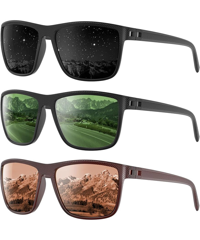 Polarized Sunglasses Men Women, Mens Sunglasses Lightweight UV Sun Glasses for Fishing Driving Golf