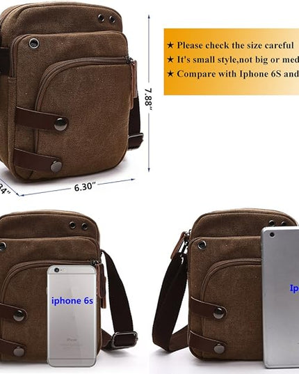 Collsants Mini Crossbody Bags for Women and Men - Small Purses and Handbags - Travel Bag - Canvas Shoulder Purse