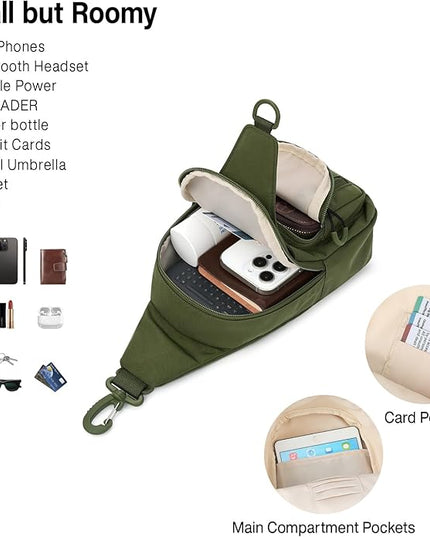 Hanke Crossbody Sling Bag for Women Men, Small & Large Casual Cross Body Sling Bags, Chest Bag for Outdoor Hiking Travel