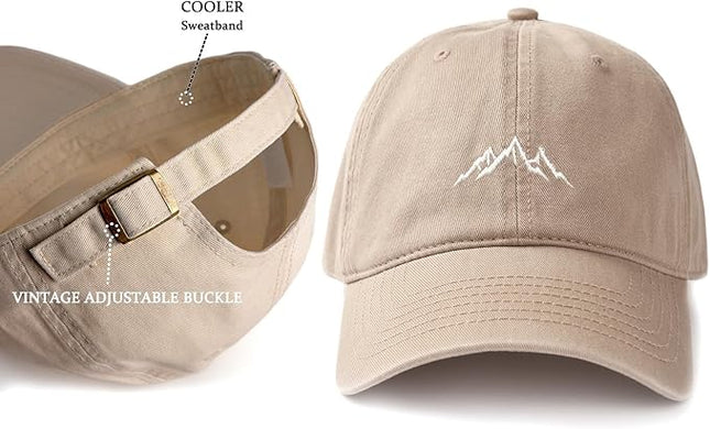 FURTALK Baseball Cap Men Mountain Embroidery Dad Hat Unstructured Soft Vintage Washed Cotton Outdoor Hats for Men