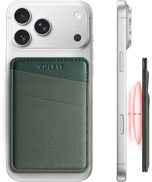 VULKIT Magnetic Phone Wallet for MagSafe- RFID Blocking - Card Holder Wallet for iPhone 16/15/14/13/12 Series & Phone Case with MagSafe