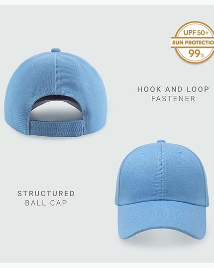 2-Pack Classic Structured Baseball Cap Adjustable Snapback Multipack Ball Caps for Custom Embroidery Running Workouts Outdoor