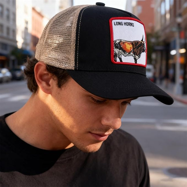 Classic Unisex Various Animal Series Embroidery Farm Adjustable Mesh Snapback Trucker Hat