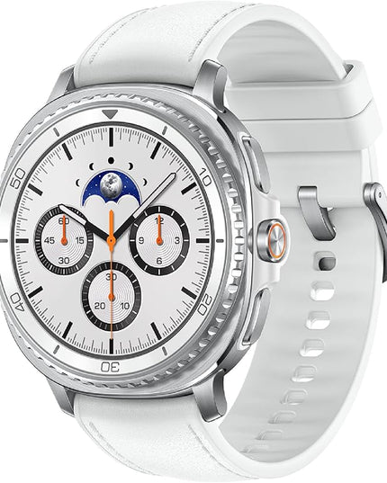 Samsung Galaxy Watch 8 Classic (2025) 46mm Bluetooth Smartwatch, Cushion Design, Rotating Bezel, Quick Button, Sleep Coaching, Running Coach, Energy Score, White [US Version, 2 Yr Warranty]