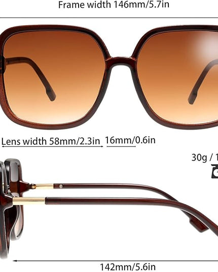 The Fresh Women's Oversized Square Jackie O Cat Eye Hybrid Butterfly Fashion Sunglasses - Exquisite Packaging