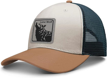 Animal Trucker Hats Leather Pattern Adjustable Snapback Mesh Animal Baseball Cap for Men