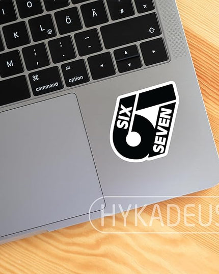 (3Pcs) Funny Six Seven 67 Stickers 6 7 Meme Vinyl Decals Waterproof Sticker for Laptop, Water Bottle, Phone Case, Tumbler, Helmet, Scrapbook, 3" x 2.7"
