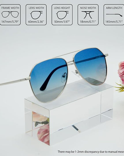 Joopin Polarized Metal Aviation Sunglasses Men, Classic Military Sun Glasses Women, Rectangle Shades UV400 Protection Costume