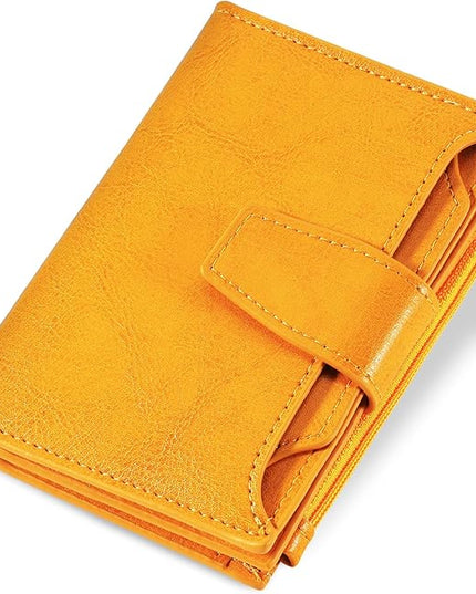 Airkit Small Wallet Women RFID Blocking Soft Leather Bifold Compact Card Holder Wallet for Women with Zipper Coin Pocket 4 ID Window