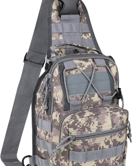 Qcute Tactical Backpack, Waterproof Military Cross-body Molle Sling Shoulder Backpack Chest Bag for Outdoor Every Day Carry