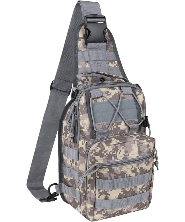 Qcute Tactical Backpack, Waterproof Military Cross-body Molle Sling Shoulder Backpack Chest Bag for Outdoor Every Day Carry