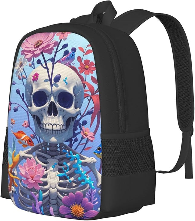 Skeleton Seaweed Notebook Backpack Fits 15 Inch Laptop Work Backpack Casual Daypack