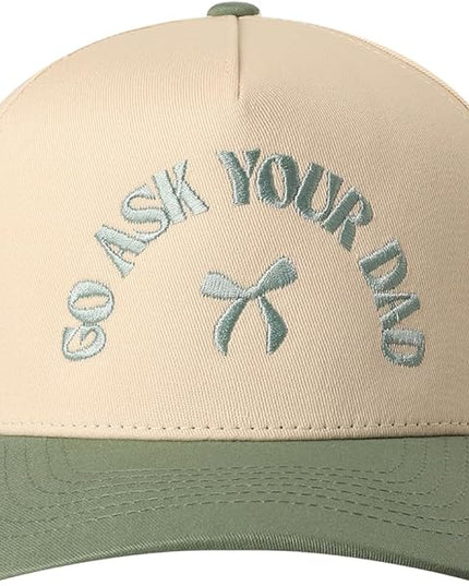 MIRMARU Two-Tone Vintage Canvas Trucker Hats for Men & Women, Adjustable Size Baseball Caps with Trendy Embroidered Design