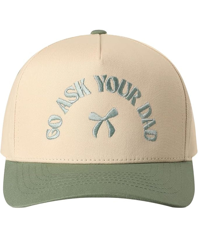 MIRMARU Two-Tone Vintage Canvas Trucker Hats for Men & Women, Adjustable Size Baseball Caps with Trendy Embroidered Design