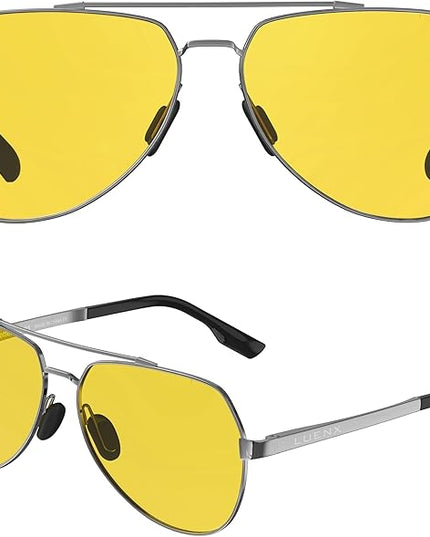 LUENX Aviator Sunglasses for Men Women Polarized New Shades Large Metal Frame - UV 400 Protection