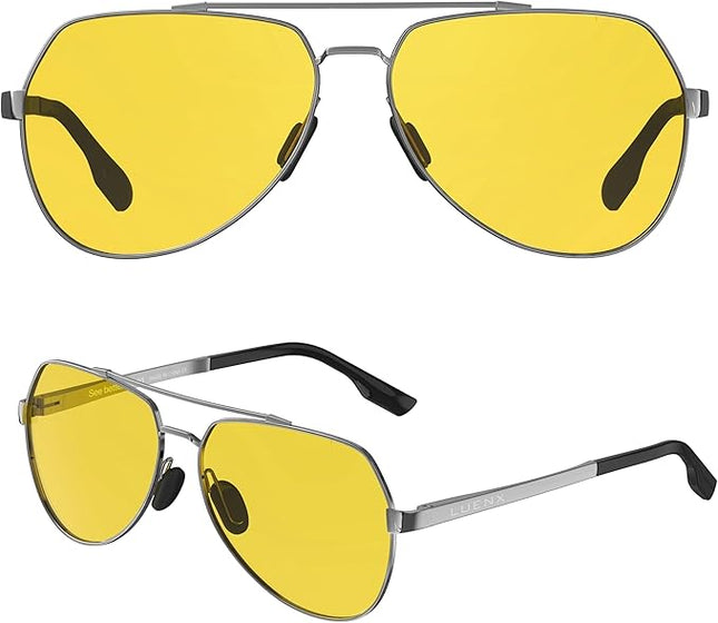 LUENX Aviator Sunglasses for Men Women Polarized New Shades Large Metal Frame - UV 400 Protection