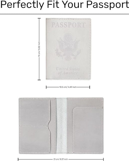 HIFA Leather Passport Holder, Handmade Passport Cover with Card and Ticket Slot - Genuine Leather, Elegant Design, Easy Access - Passport Case, Passport Wallet, Passport Holder