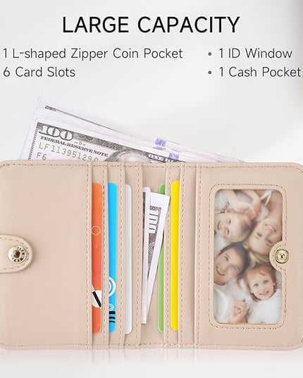 KITEVIUN Small RFID Wallet Women Ultra Thin Slim Womens Wallet Mini Compact Bifold Pocket Ladies Wallets for Women BLUE