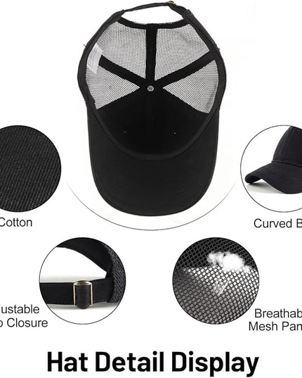 Zylioo XL XXL Oversize Baseball Cap, 100% Cotton Adjustable Dad Hat for Big Heads 23.5"-25.5", Soft Crown Large Size Cap