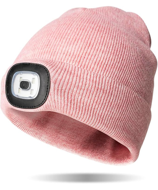 Night Scope Classic Rechargeable LED Warm Knit Beanie Head Light Hat Headlamp for Outdoor Activities