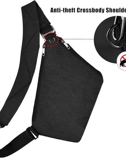 VADOO Sling Bag for Men and Women, Anti theft Crossbody Bag Lightweight Shoulder Chest Bag for Travel Gym
