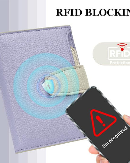 Airkit Small Wallet Women RFID Blocking Soft Leather Bifold Compact Card Holder Wallet for Women with Zipper Coin Pocket 4 ID Window
