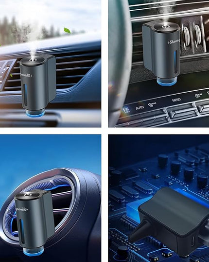 Car Air Freshener Diffuser,Smart Car Aroma Diffuser Air Freshener Spray Automatic with 20PCS Cologne Aromatherapy Oil (Grey-2)