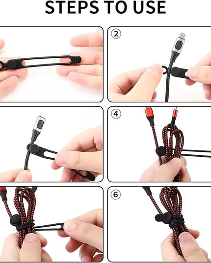 35pcs Silicone Cable Ties,Reusable Cable Management Organizer, Wire Ties，Travel Cord Ties，Cord Organizer for Bundling Cable Cords in Home,Office,Kitchen,School(5 Colors)