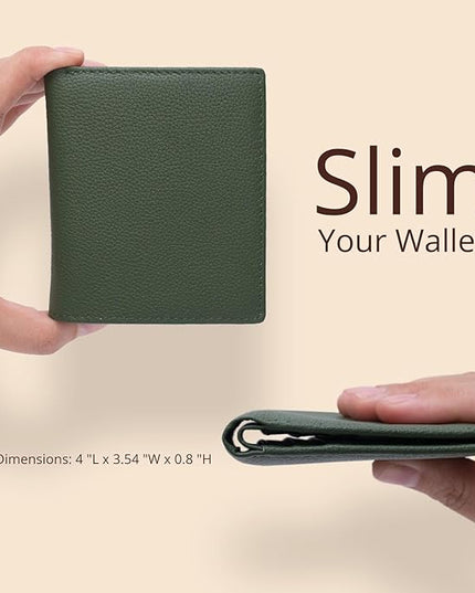 Bveyzi Ultra Slim Small RFID Wallet for Women, Leather Tiny Thin Bifold Pocket Ladies Wallet