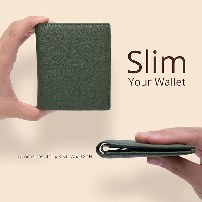 Bveyzi Ultra Slim Small RFID Wallet for Women, Leather Tiny Thin Bifold Pocket Ladies Wallet