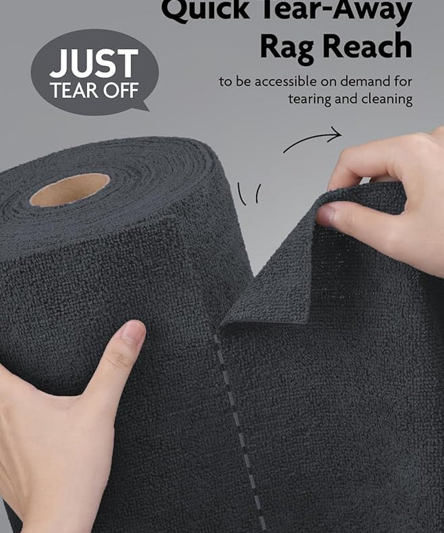 Fantasticlean Microfiber Cleaning Cloth Roll -30 Pack, Tear Away Microfiber Towels, 12" x 12", Reusable, Washable, Scratch Free, Ultra Absorbent for All-Around Cleaning Supplies (DimGray)