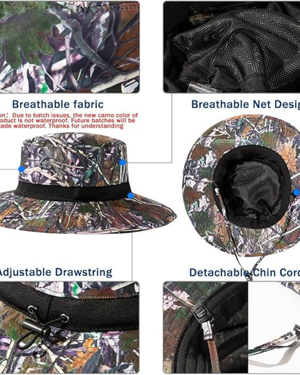 Oversized XL XXL Waterproof Sun Hat for Big Heads Mesh Bucket Hat Wide Brim Adjustable Packable Hiking Beach Fishing