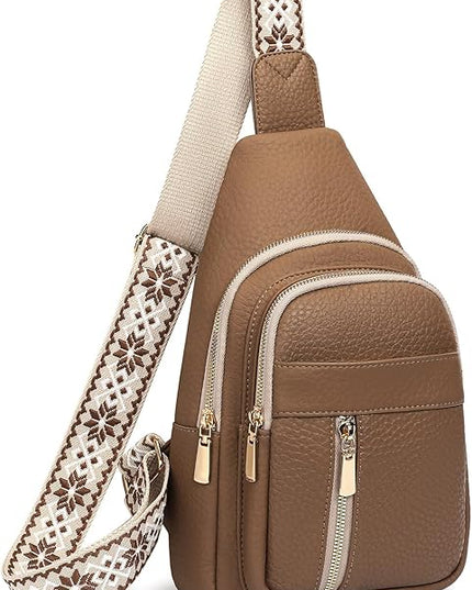FALAN MULE Crossbody Bags for Women Trendy Leather Sling Chest Bag Fanny Packs for Women