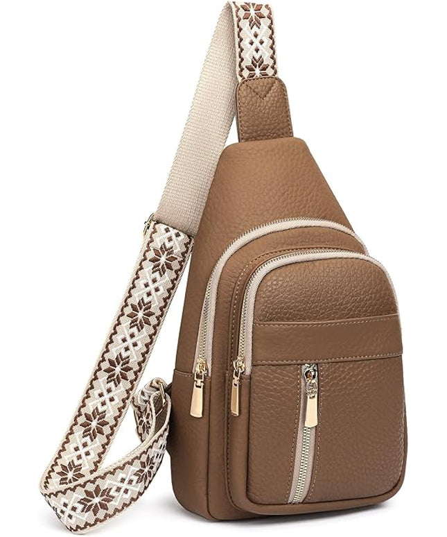 FALAN MULE Crossbody Bags for Women Trendy Leather Sling Chest Bag Fanny Packs for Women