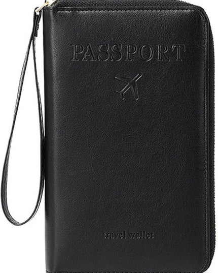 Passport Holder for Travel Women and Men RFID Passport Holder with Card Slots Holder Passport Case Passport cover Passport Wallet Travel Essentials and Accessories (Zipper, Black Zipper)