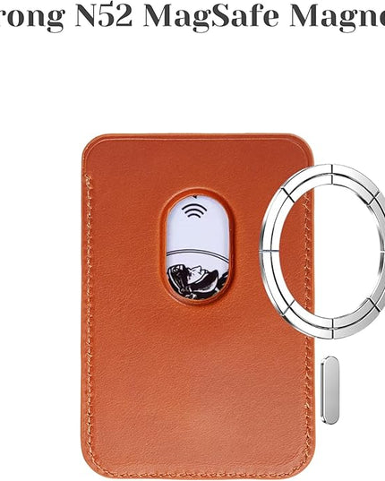 BLACKBROOK Leather Wallet for MagSafe, Duke Slim Full Grain Leather Card Holder, Holds up to 3 Cards, RFID Protection & Easy Access