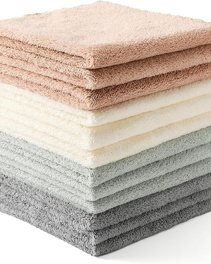 12 Pack Cleaning Cloth,Ultra Soft Absorbent Quick Drying Microfiber Cleaning rags,No scratches,Reusable,Washable,Lint Free Cleaning Towels for Kitchen,Window,Glass,car,11.8"×11.8",(Multicolor)