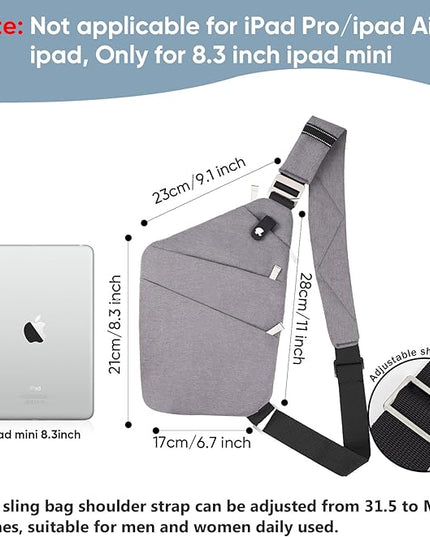 VADOO Sling Bag for Men and Women, Anti theft Crossbody Bag Lightweight Shoulder Chest Bag for Travel Gym