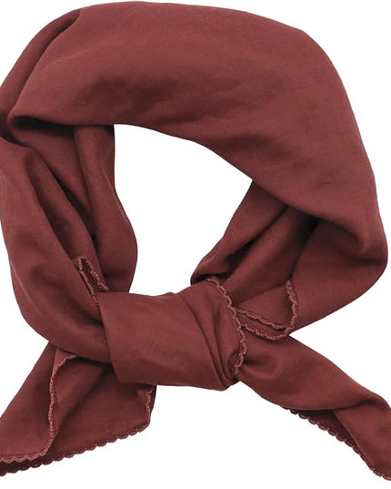 27" Cotton Hair Bandana for Women, Ladies Solid Color Neck Scarf Women's Square Scarves for Beach Dating Leisure
