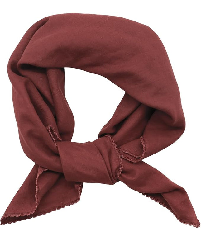 27" Cotton Hair Bandana for Women, Ladies Solid Color Neck Scarf Women's Square Scarves for Beach Dating Leisure