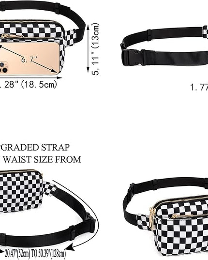 UTO Fanny Pack for Women Crossbody Trendy Fashion Belt Purse Chest Waist Hip Bumbag for Outdoor Shopping Travel Hiking