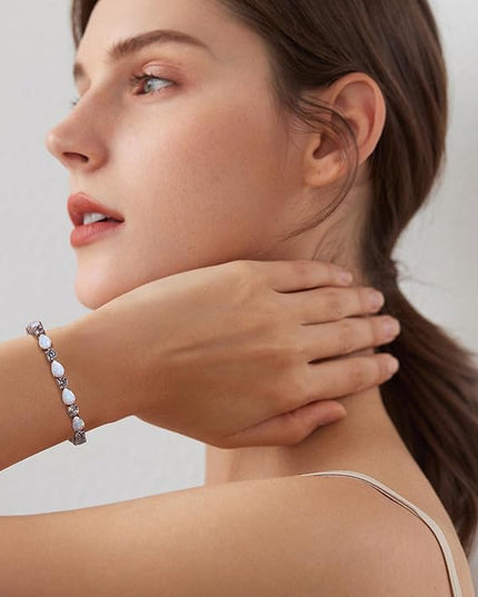 FANCIME Shine of Tears Birthstone Tennis bolo Bracelets Sterling Silver Tennis Bracelets Charm Fine Jewelry Birthday Gifts for Women Mom