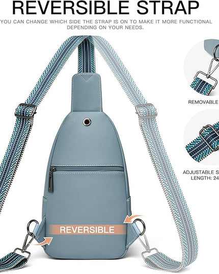 7L Sling Bag for Women Men Leather Small Sling Backpack Daypack Anti Theft Fanny Pack Crossbody Purse Travel