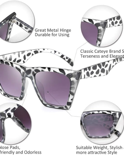 FEISEDY Vintage Square Cat Eye Sunglasses Women Trendy Cateye Sunglasses B2473