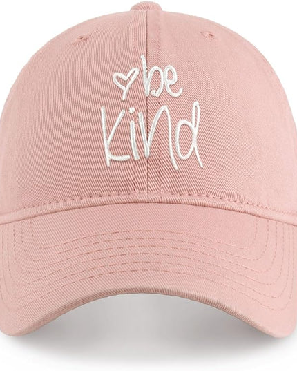 CHOK.LIDS Be Kind Trendy Womens Baseball Cap Unisex Fashion Cotton Polo Style Fun Inspirational Saying Seasonal Headwear